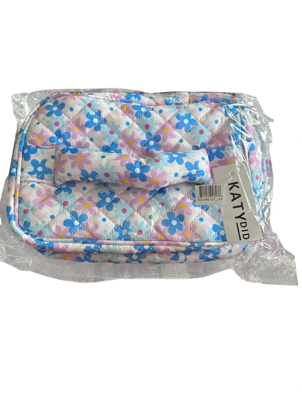 KATYDID Dainty Florals Pink Quilted Makeup Travel Bag NWT